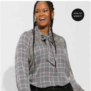 Torrid Satin Bow Blouse NWT